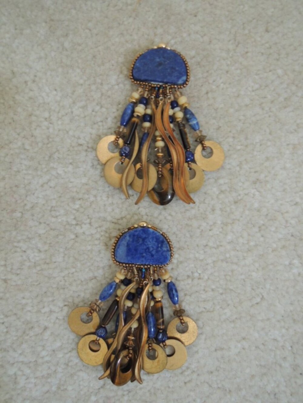 Clip On Earrings Drop Style Beaded Designer Earring Metal +Plastic Embellishment